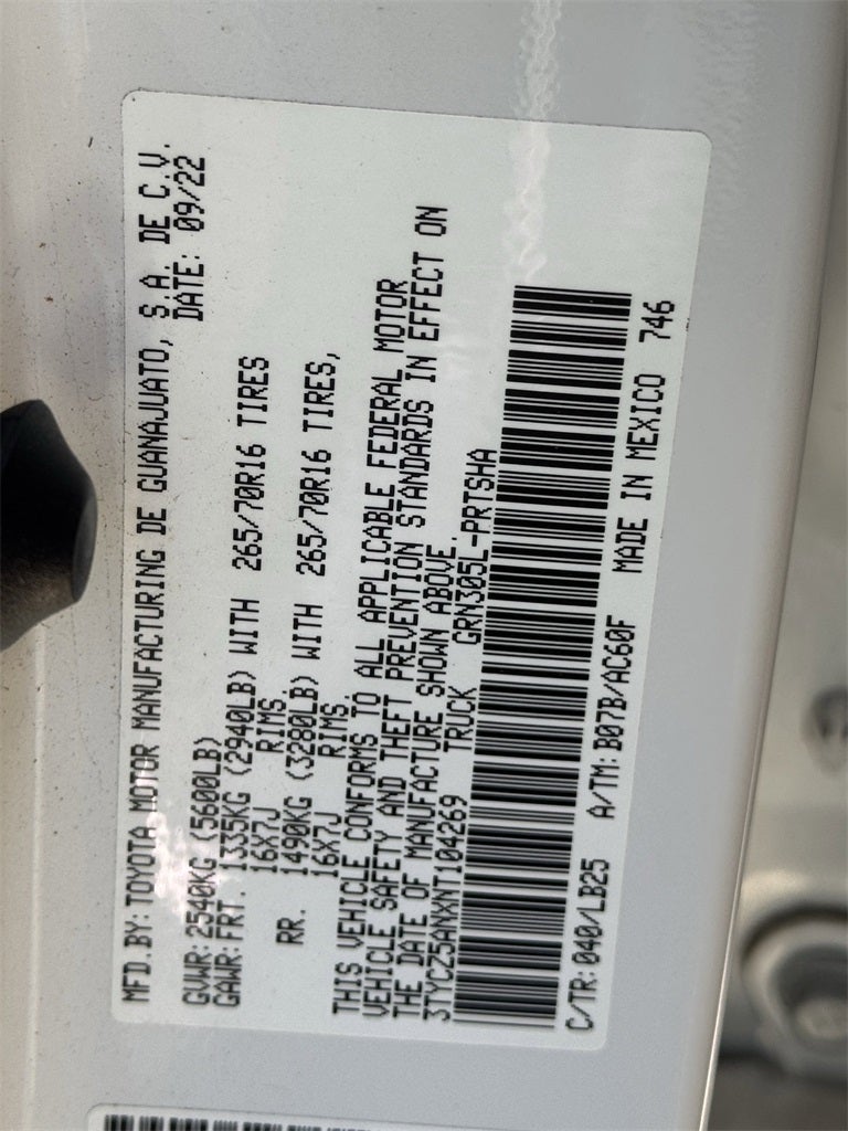 2022 Toyota Tacoma TRD Pro V6