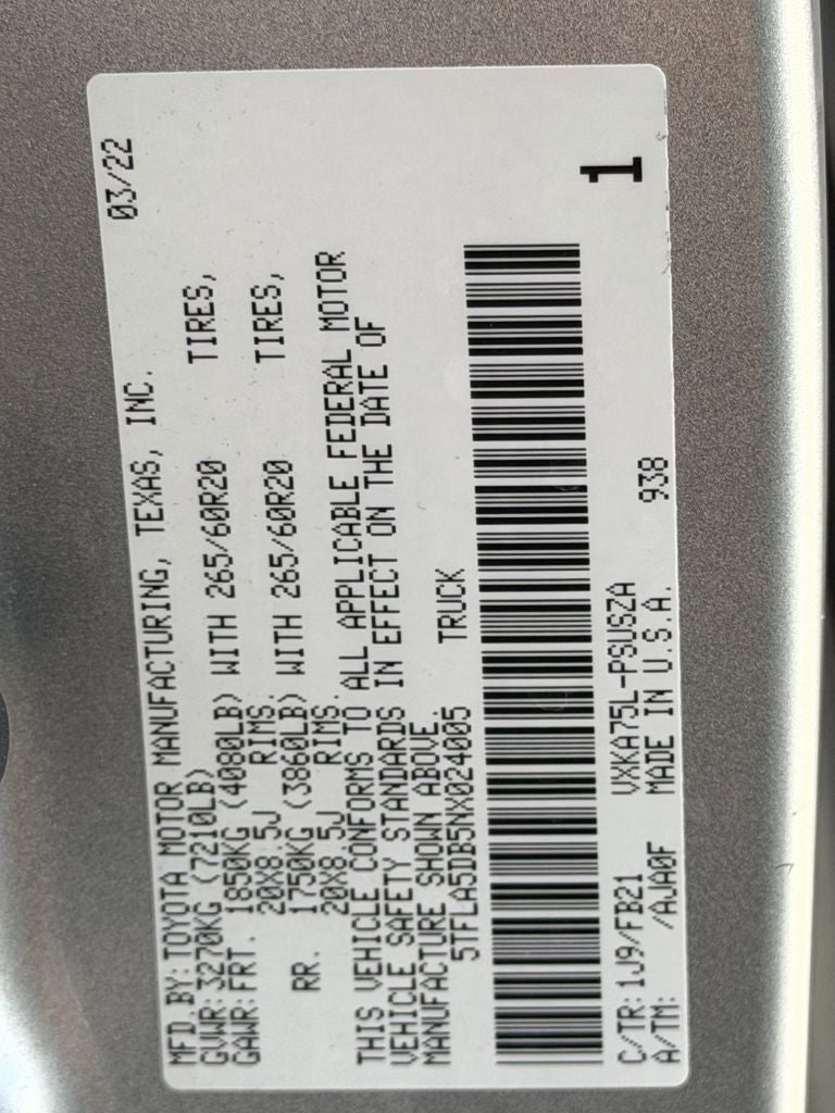 2022 Toyota Tundra SR5