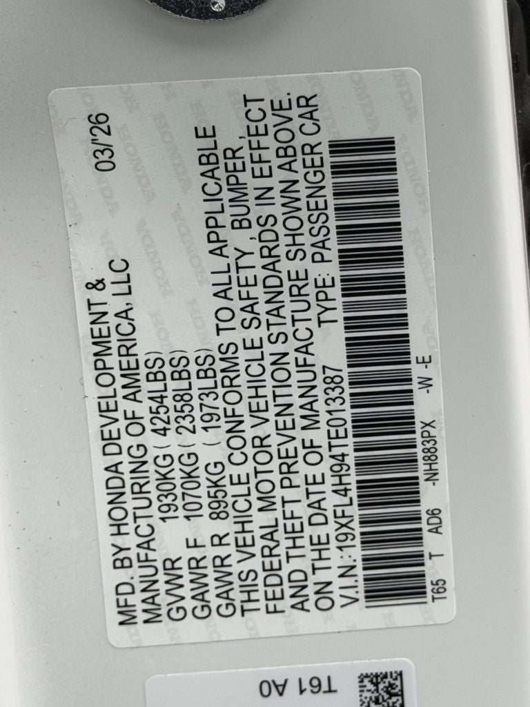 2026 Honda Civic Hybrid Sport Touring