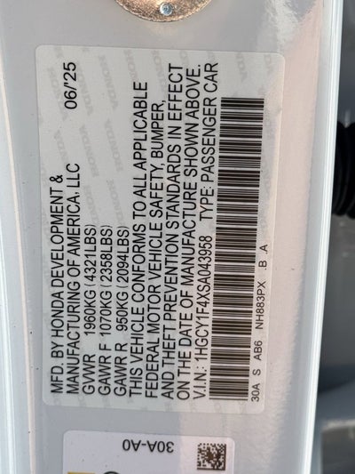 2025 Honda Accord SE