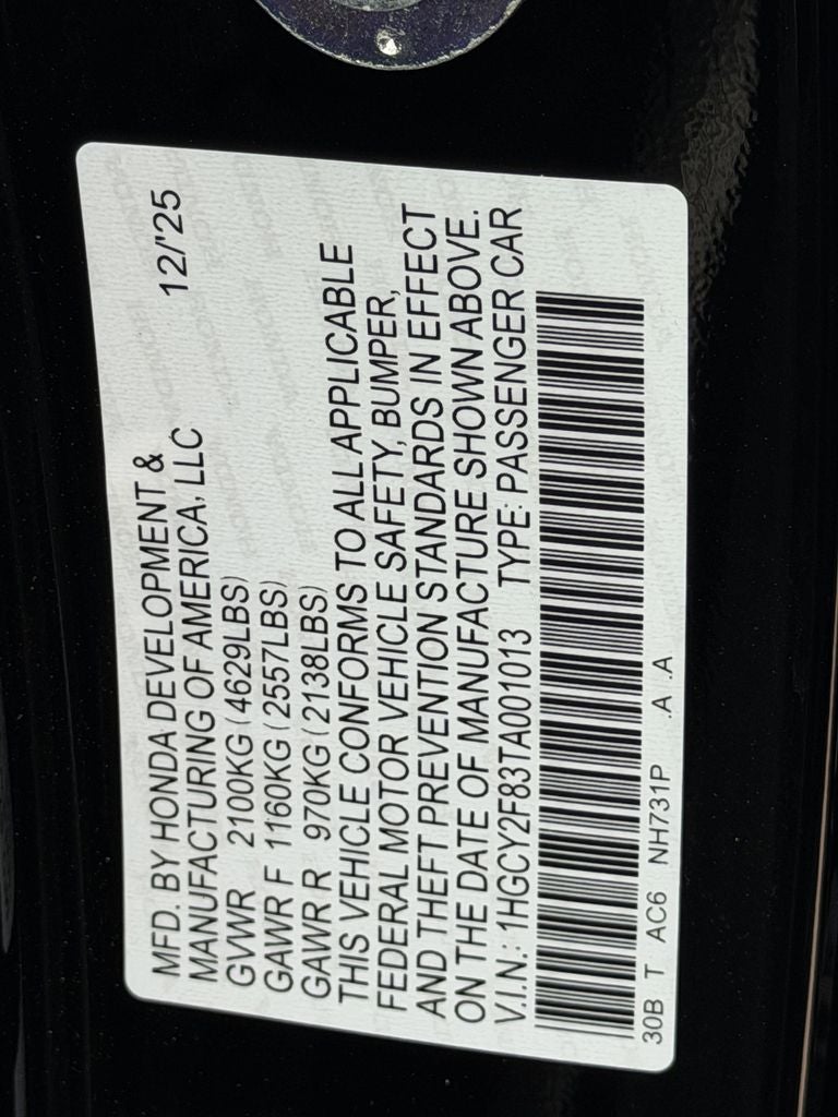 2026 Honda Accord Hybrid Touring