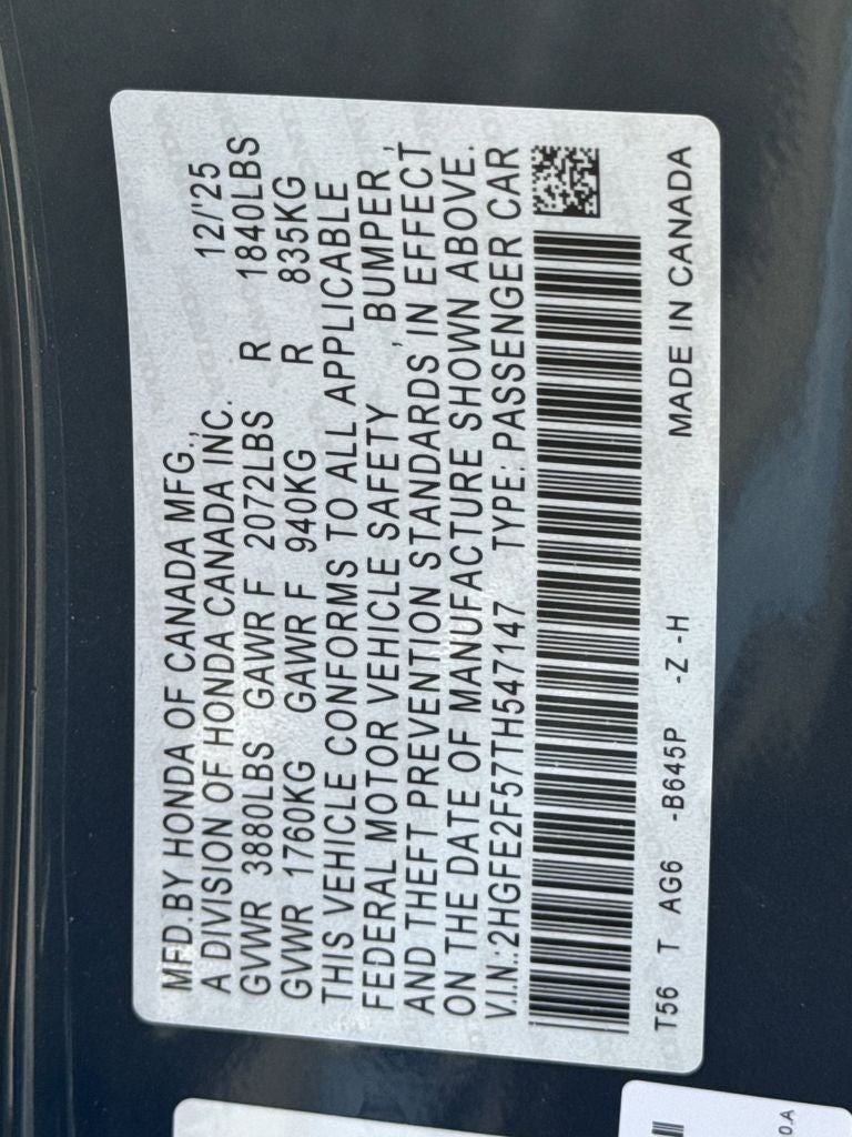 2026 Honda Civic Sport