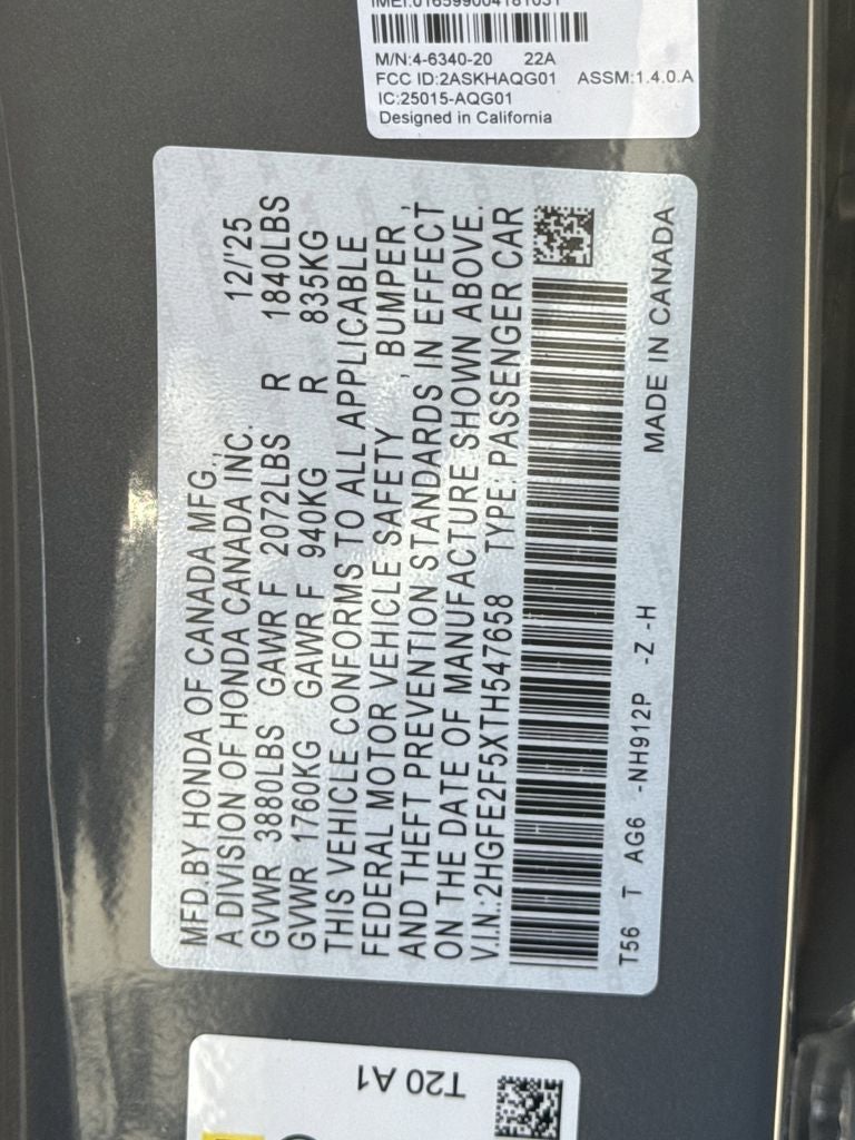 2026 Honda Civic Sport