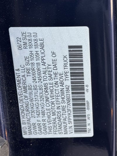 2022 Honda Ridgeline RTL-E