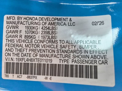 2026 Honda Civic Hybrid Sport