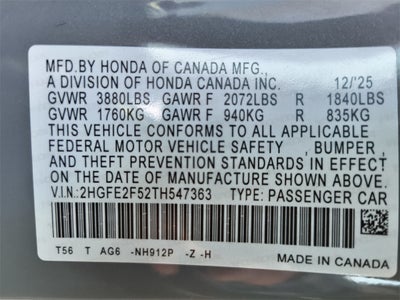 2026 Honda Civic Sport