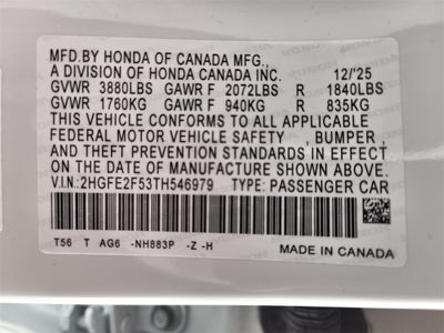 2026 Honda Civic Sport