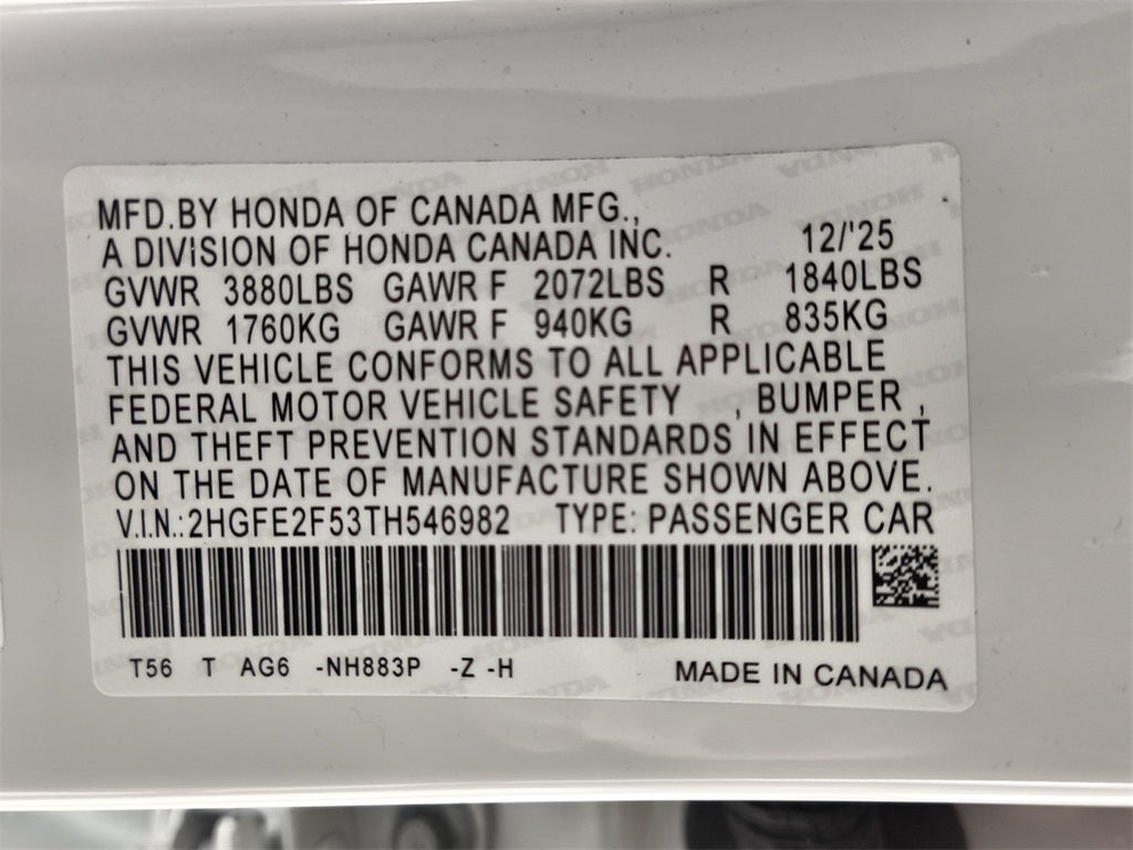 2026 Honda Civic Sport