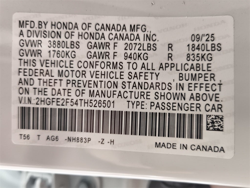 2026 Honda Civic Sport