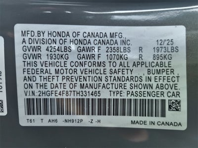 2026 Honda Civic Sport