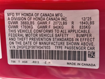 2026 Honda Civic Sport