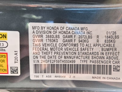 2026 Honda Civic Sport