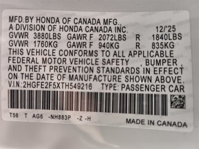 2026 Honda Civic Sport