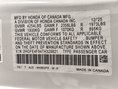 2026 Honda Civic Hybrid Sport