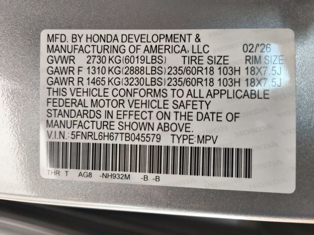 2026 Honda Odyssey EX-L