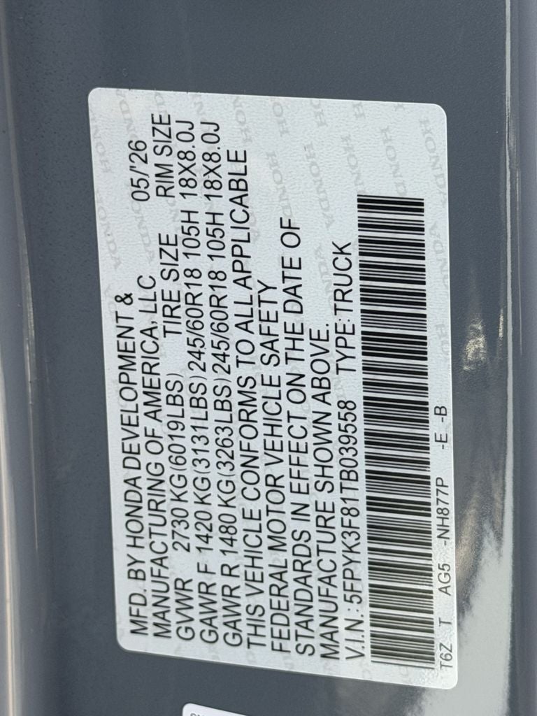 2026 Honda Ridgeline Black Edition