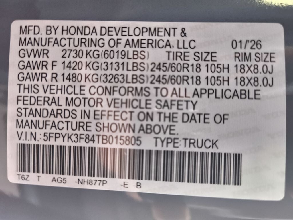 2026 Honda Ridgeline Black Edition