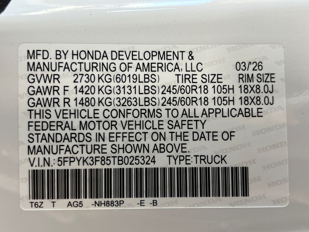 2026 Honda Ridgeline Black Edition