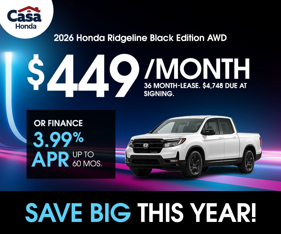 New 2026 Honda Ridgeline Black Edition AWD